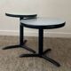 Pair of vintage metal and Formica pedestal tables
