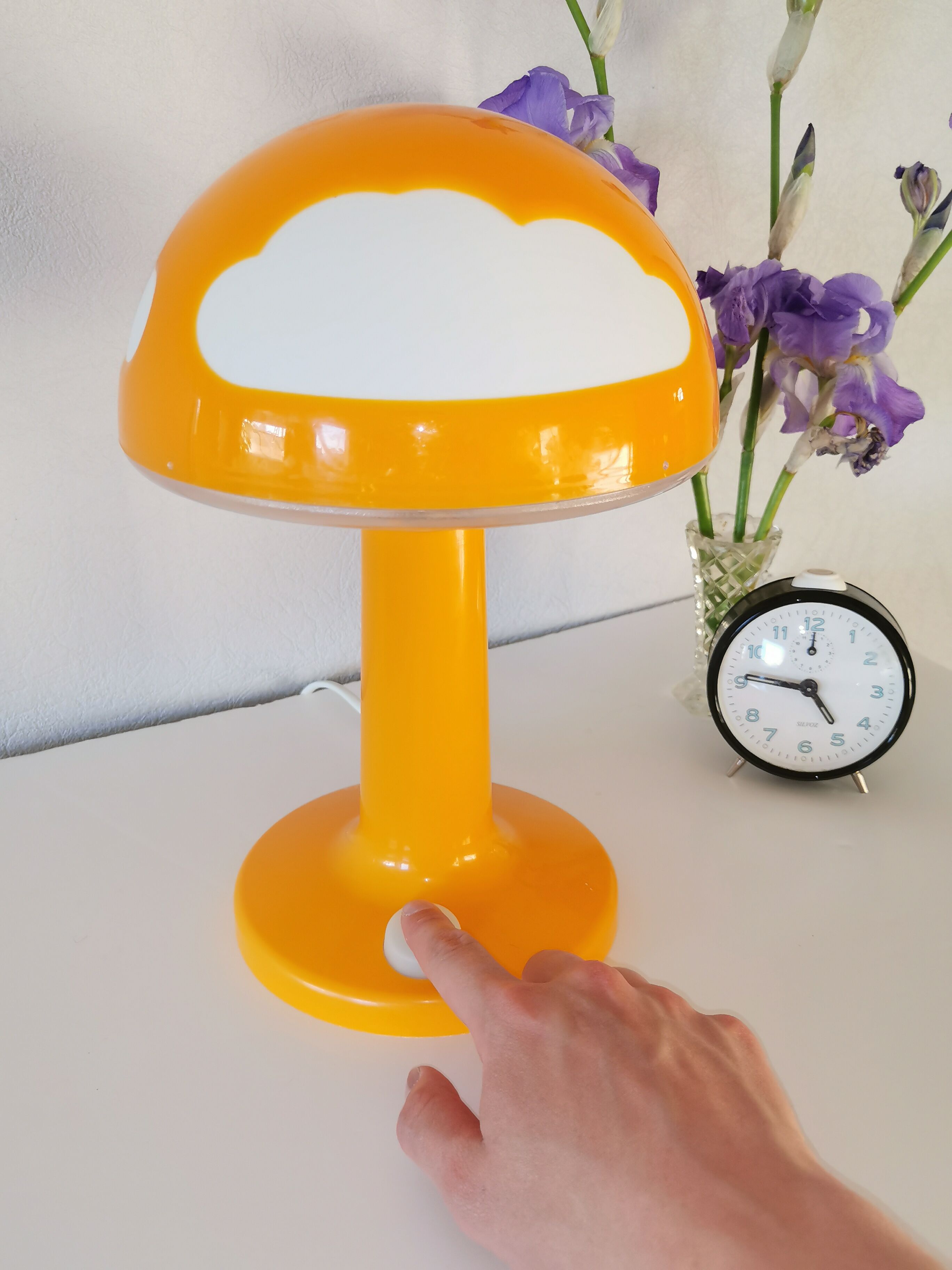 Mushroom lamp, orange cloud Skojig, henrik preutz design for Ikea, 1990