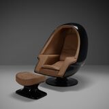 Original Lee West ‘Alpha’ Stereo Egg Chair, USA 1968