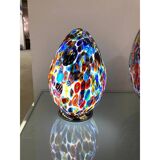 Murano glass venetian multicolored millefiori murrine table lamp, lot of 2 or a pair of chandeliers