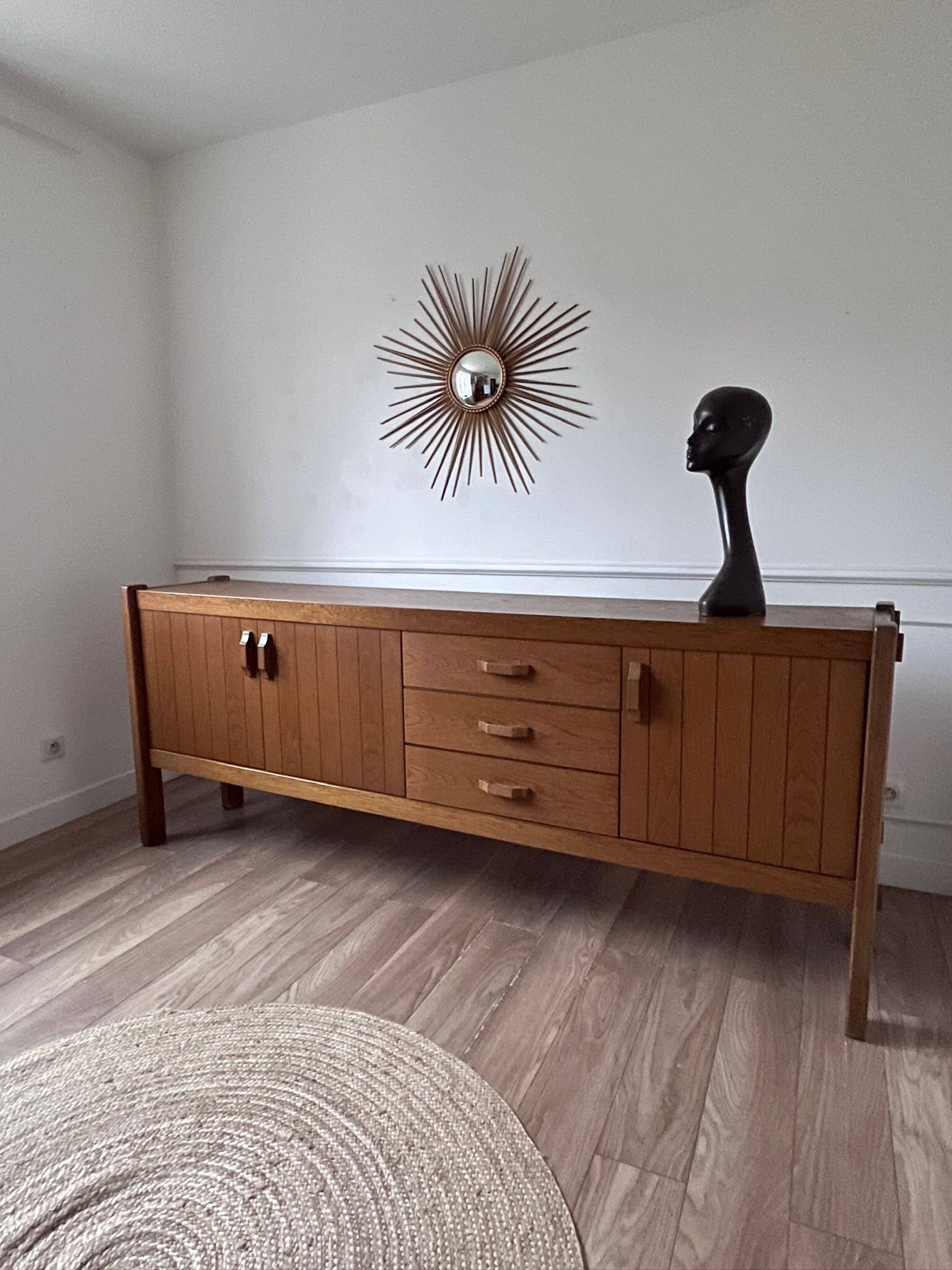 Large vintage brutalist sideboard