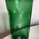 Vase XXXL pinched in blown Empoli glass Italian design 1960