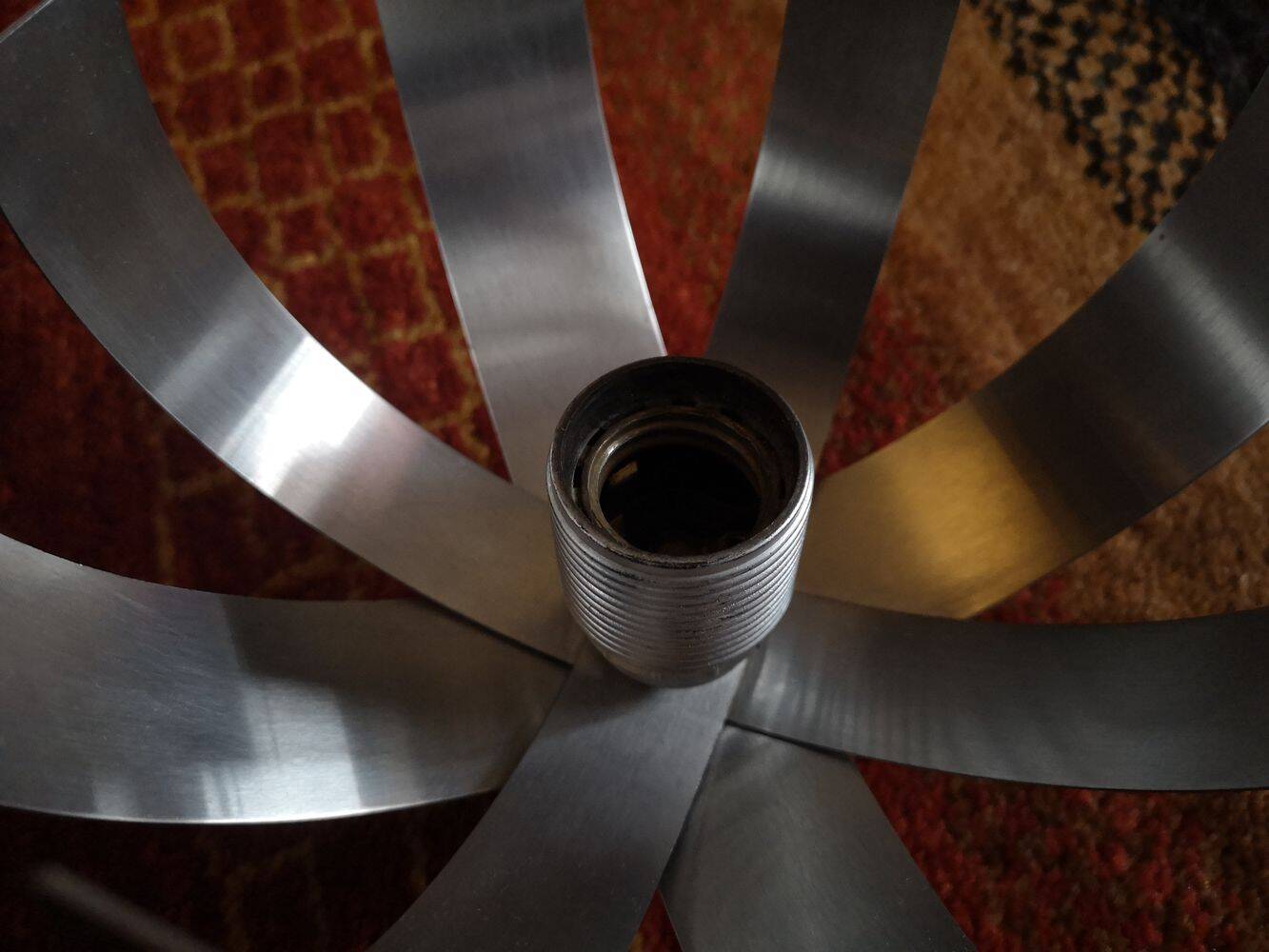 Pair of brushed steel wall lights - attr. to Jocelyne Trocmé - 1970s