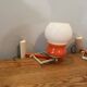 Pair of Space Age design wall lights in metal and vintage opaline.