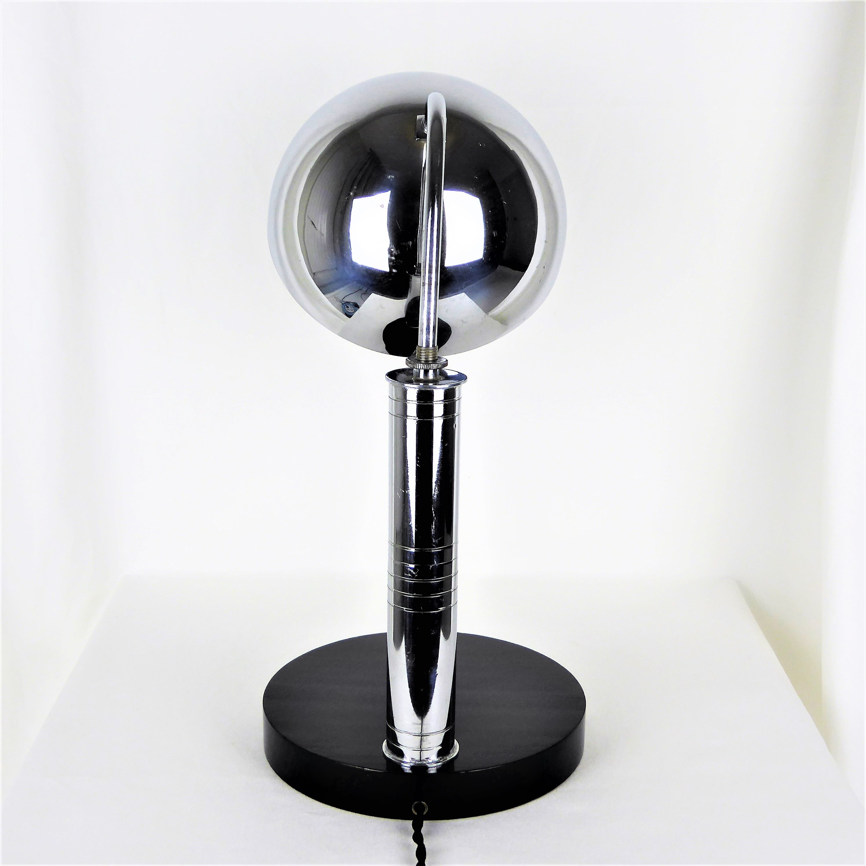 Art Deco chrome desk lamp 1930