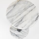 Postmodern pedestal table / plant stand in white Carrara marble, Italy, 1980s