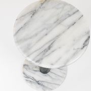 Postmodern pedestal table / plant stand in white Carrara marble, Italy, 1980s