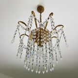 Superb bronze chandelier and Crystal pendants