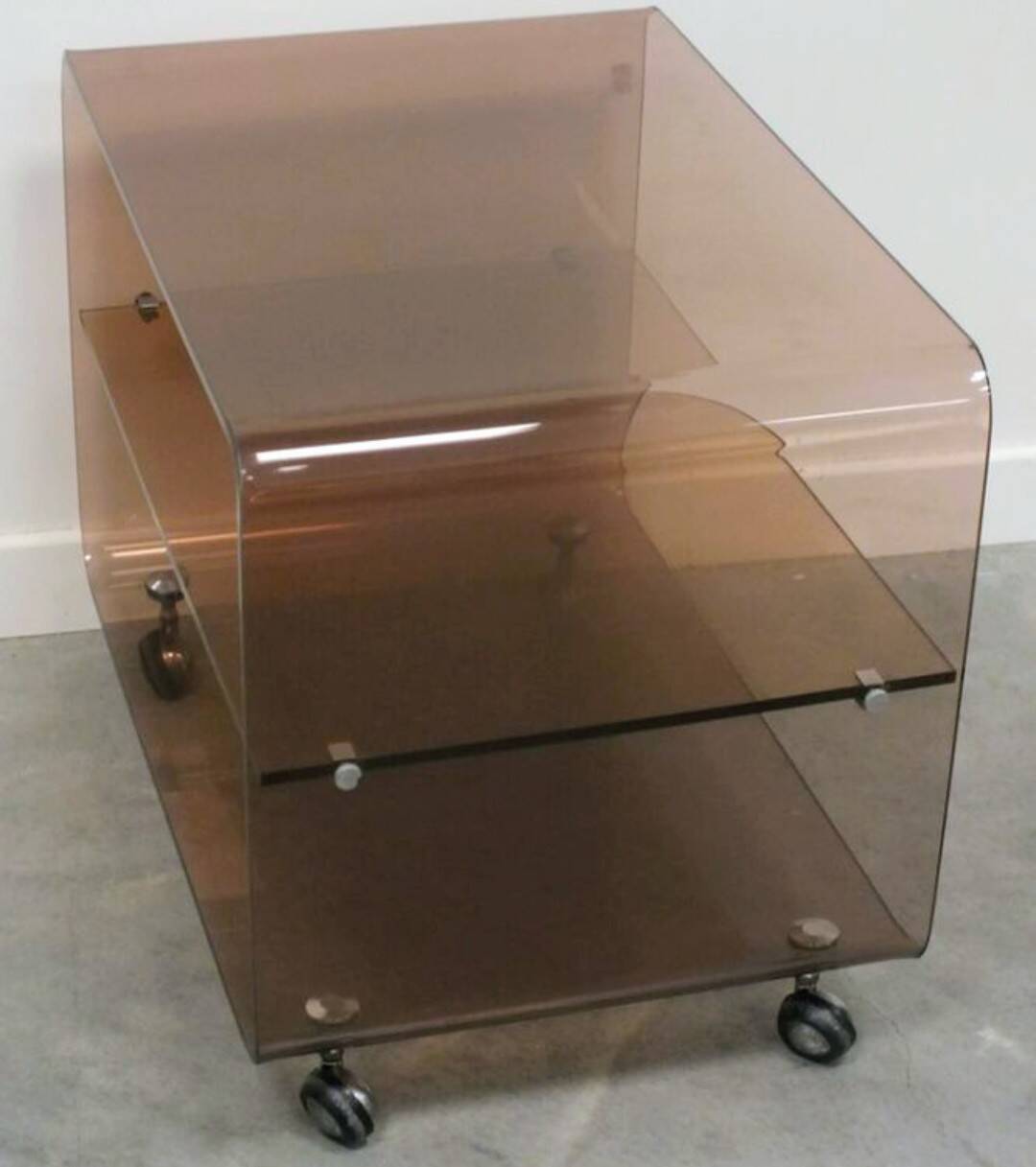 Coffee table by Michel Dumas for Roche Bobois in smoked plexiglass.