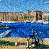 Signed pointillist painting from 2005