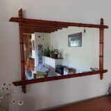 large mirror, bamboo, vintage