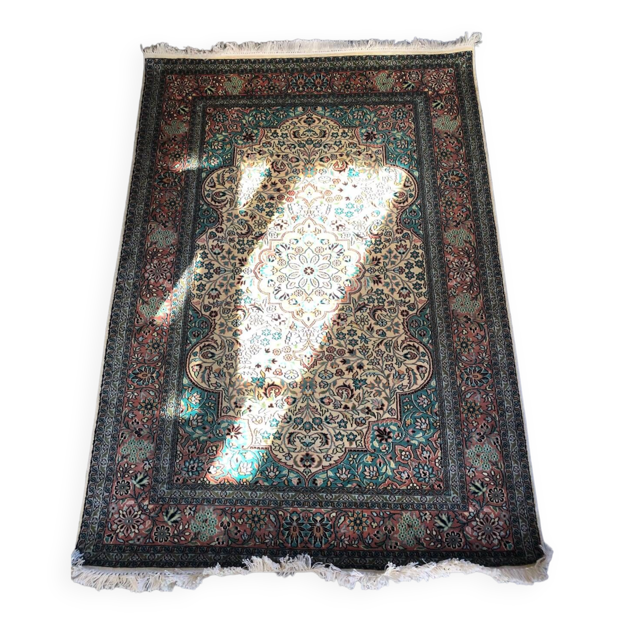 Silk and cashmere rug