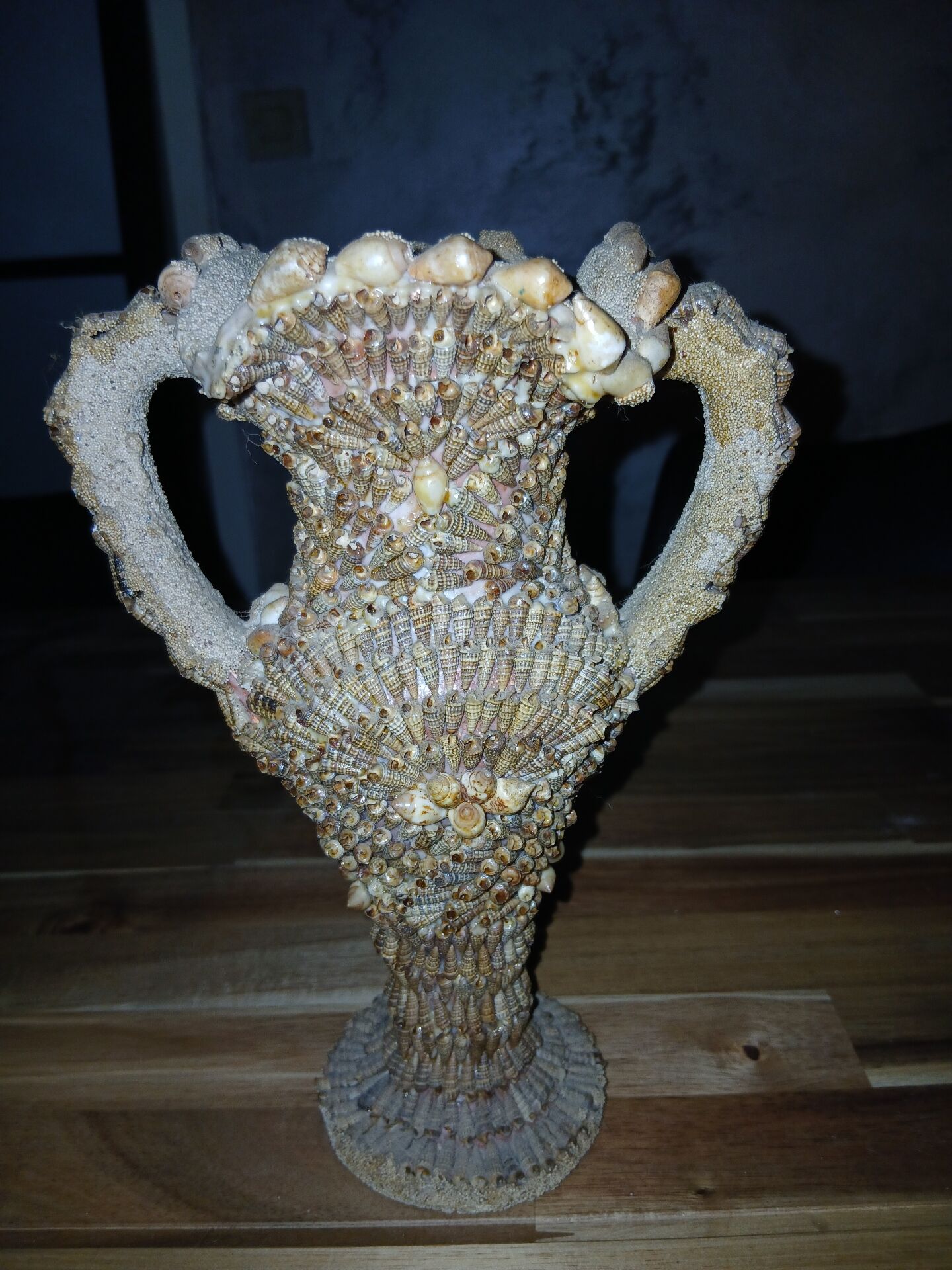 Vintage French shell vase