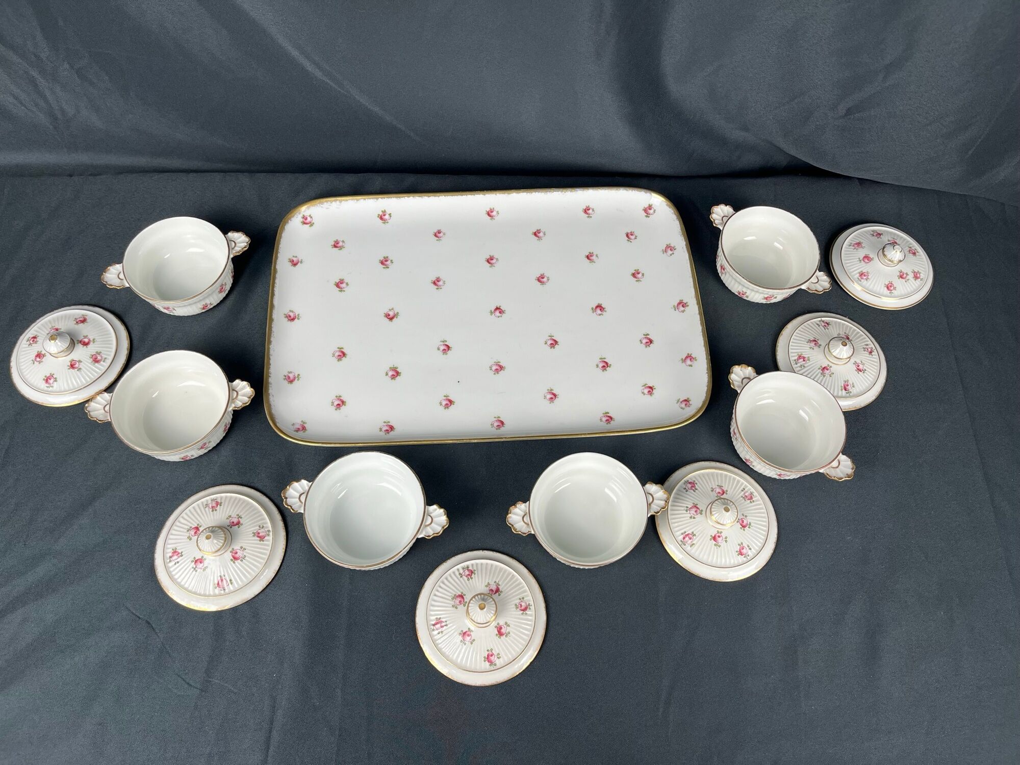 Rovina Epinal service to jars of porcelain cream early twentieth century