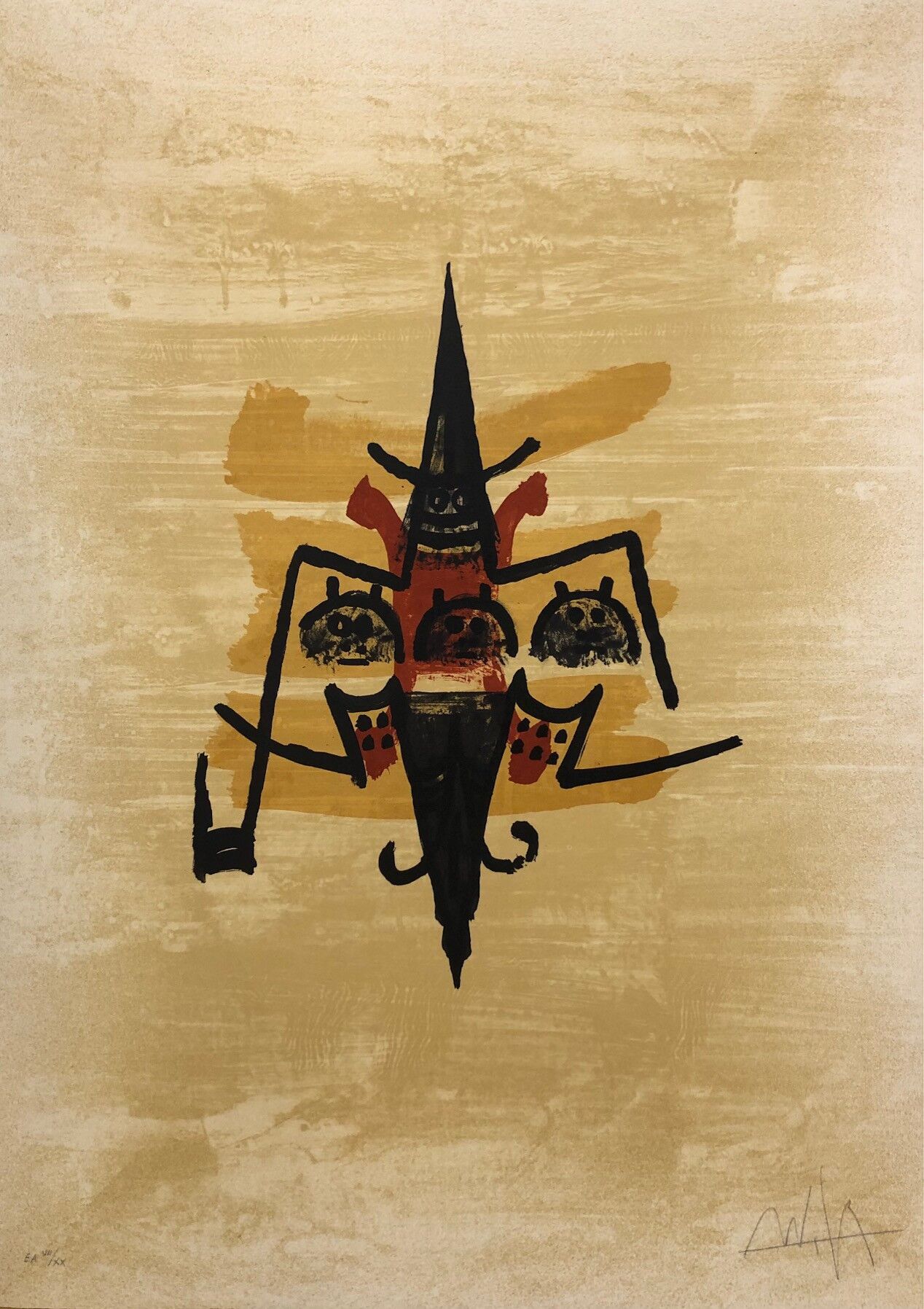 Wifredo lam, el ultimo viaje del buque fantasma - 9, 1976. signed and numbered lithograph