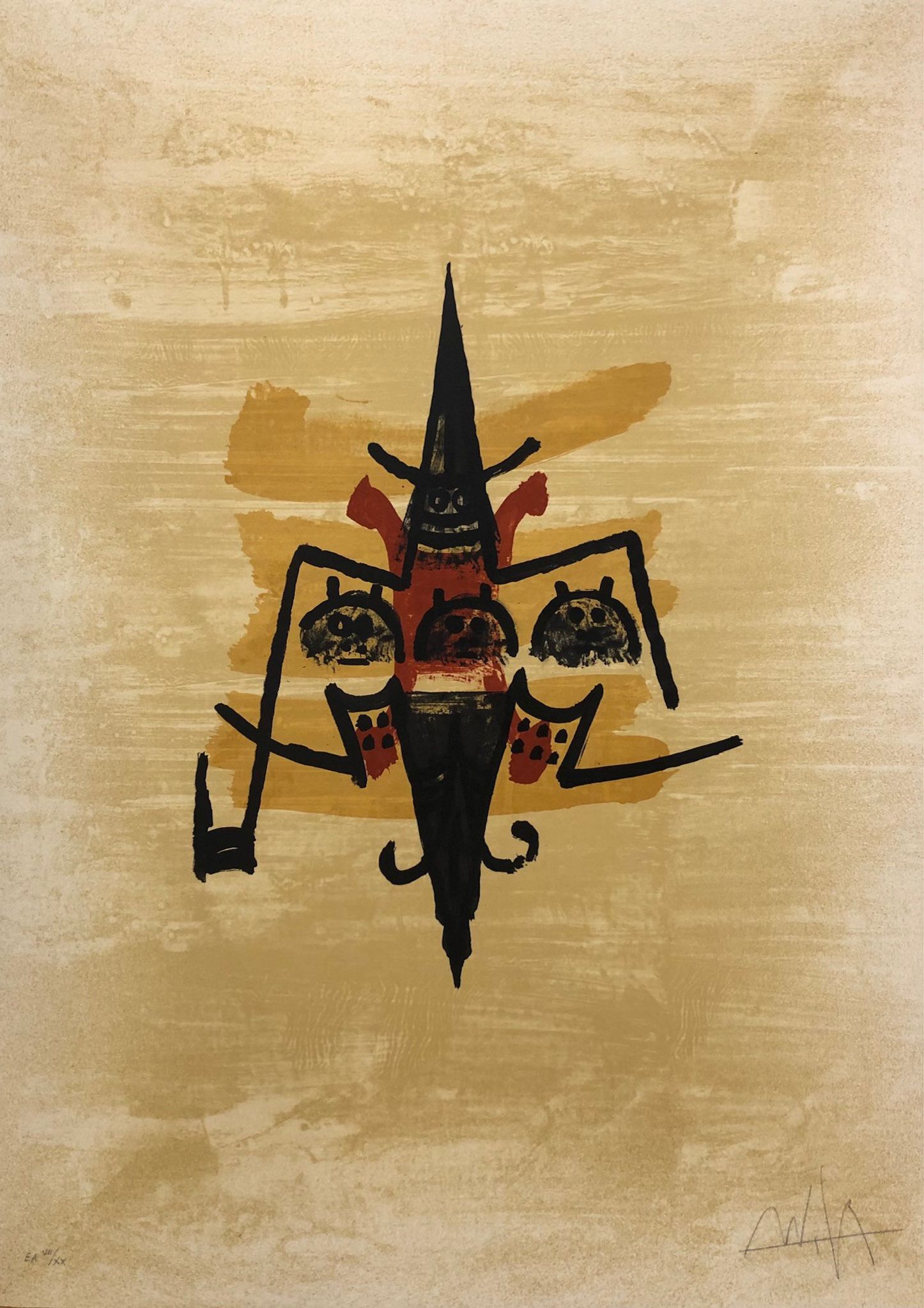 Wifredo lam, el ultimo viaje del buque fantasma - 9, 1976. signed and numbered lithograph