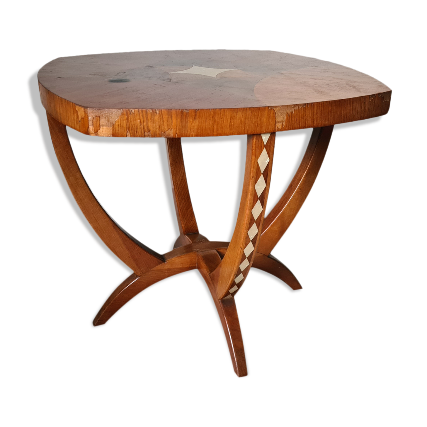Table d'appoint art déco avec inserts de nacre
