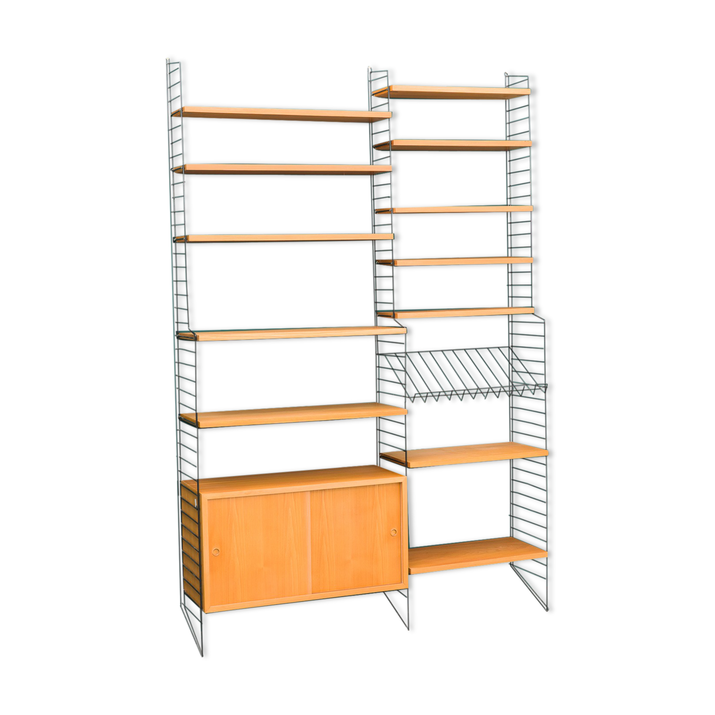 Système d'étagère années 60, String, orme