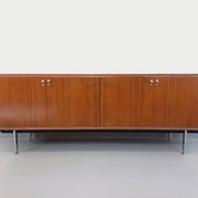Vintage modernist enfilade in rosewood and chrome metal from the 60s and 70s.