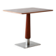 Mahogany bar table with steel base and carved stem