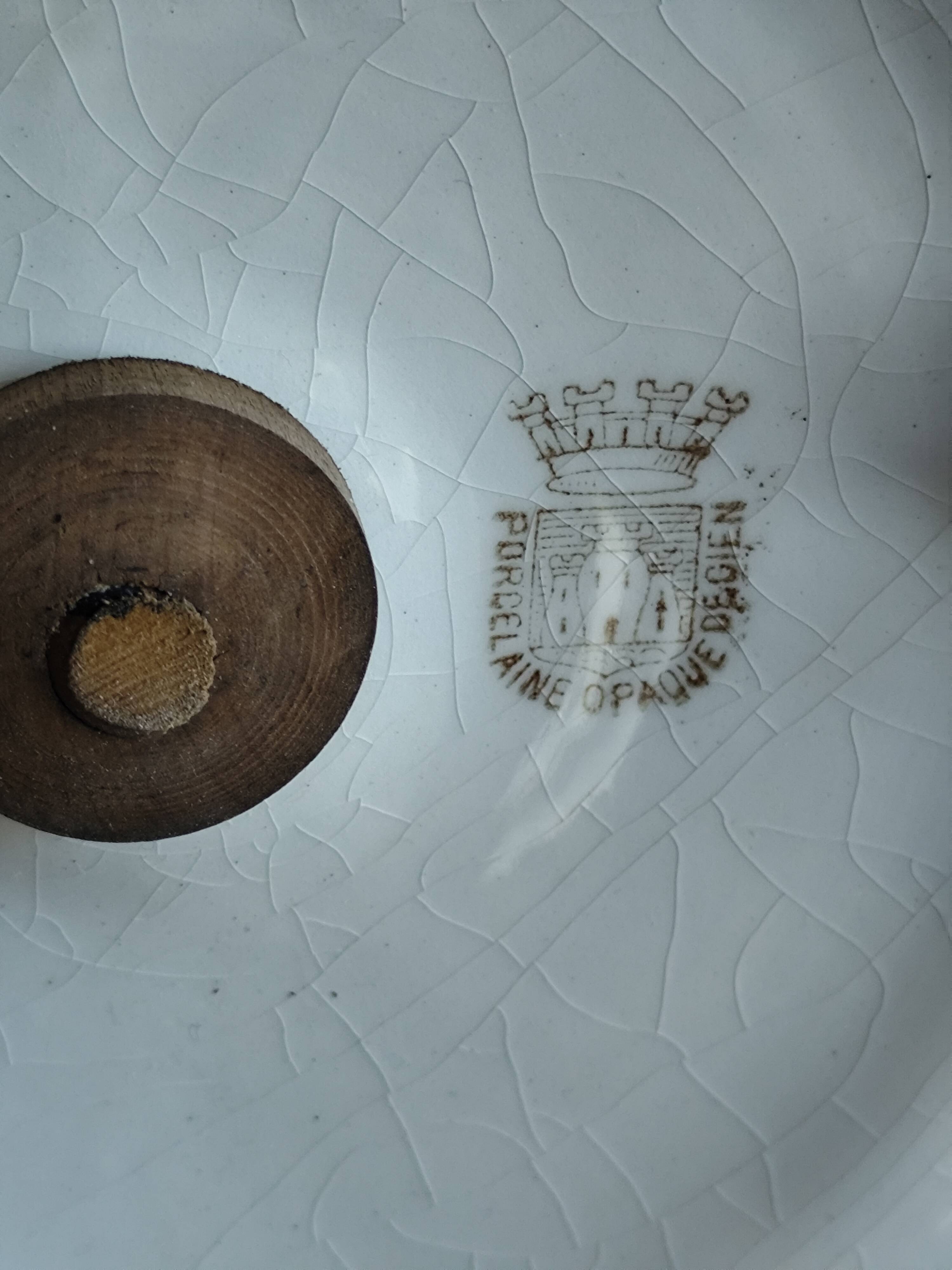 Serviteur de table 1900, 5 récipients pour huile vinaigre condiments  Gien