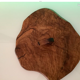Vintage olive solid wood cheese platter with handle + knife (wooden handle)