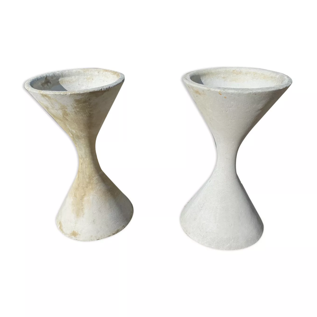 Pair of Anton Bee design planters assisted by Willy Guhl