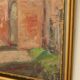 Original European oil on panel – construction scene