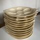 Set of 6 plates fish with oysters in ivory faience 1960