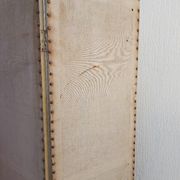 Paravent ancien 4 feuilles bois et tissu