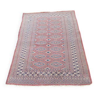 Tapis persan en laine rouge bordeaux losanges 135x200cm