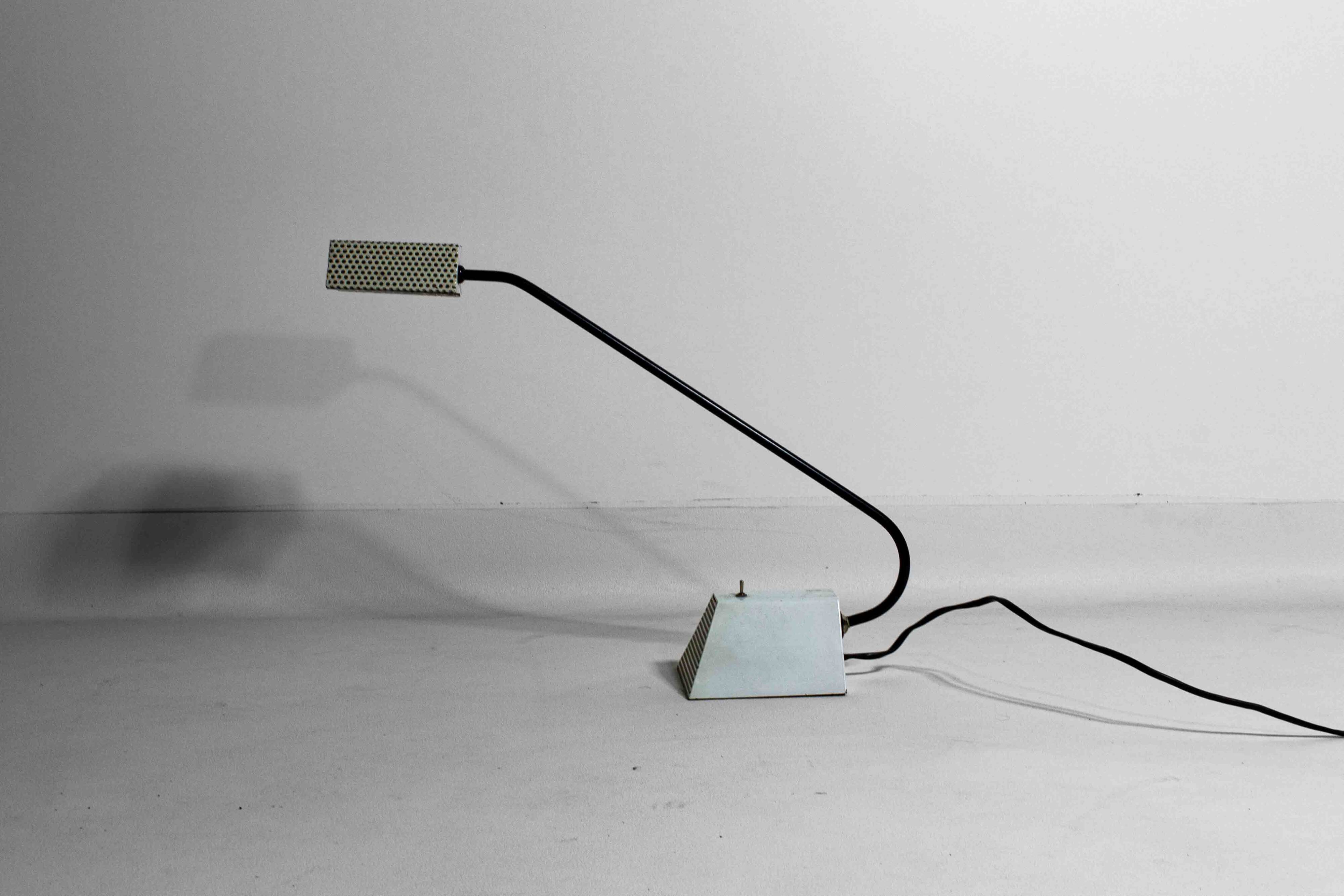 Functionalist geometrical desk lamp, France 1950s