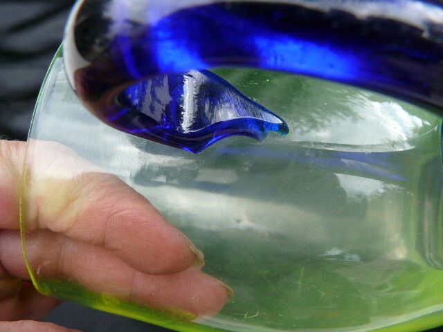 Old uraline blown glass pitcher late nineteenth