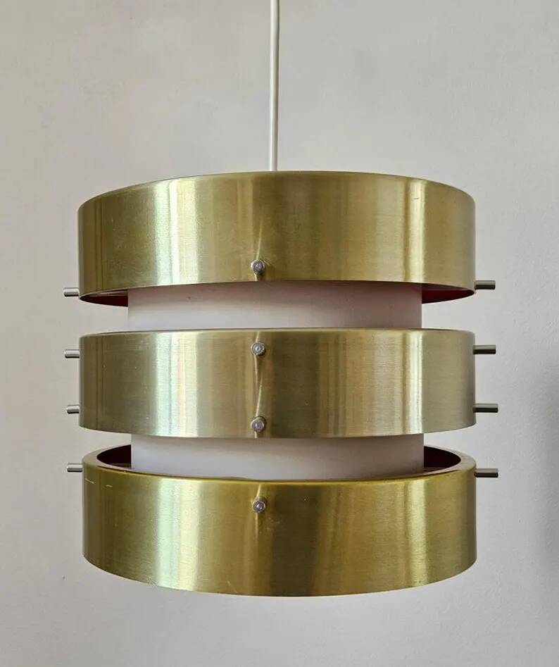 Rare Midcentury Pendant in style of Jo Hammerborg, Denmark, 1970s