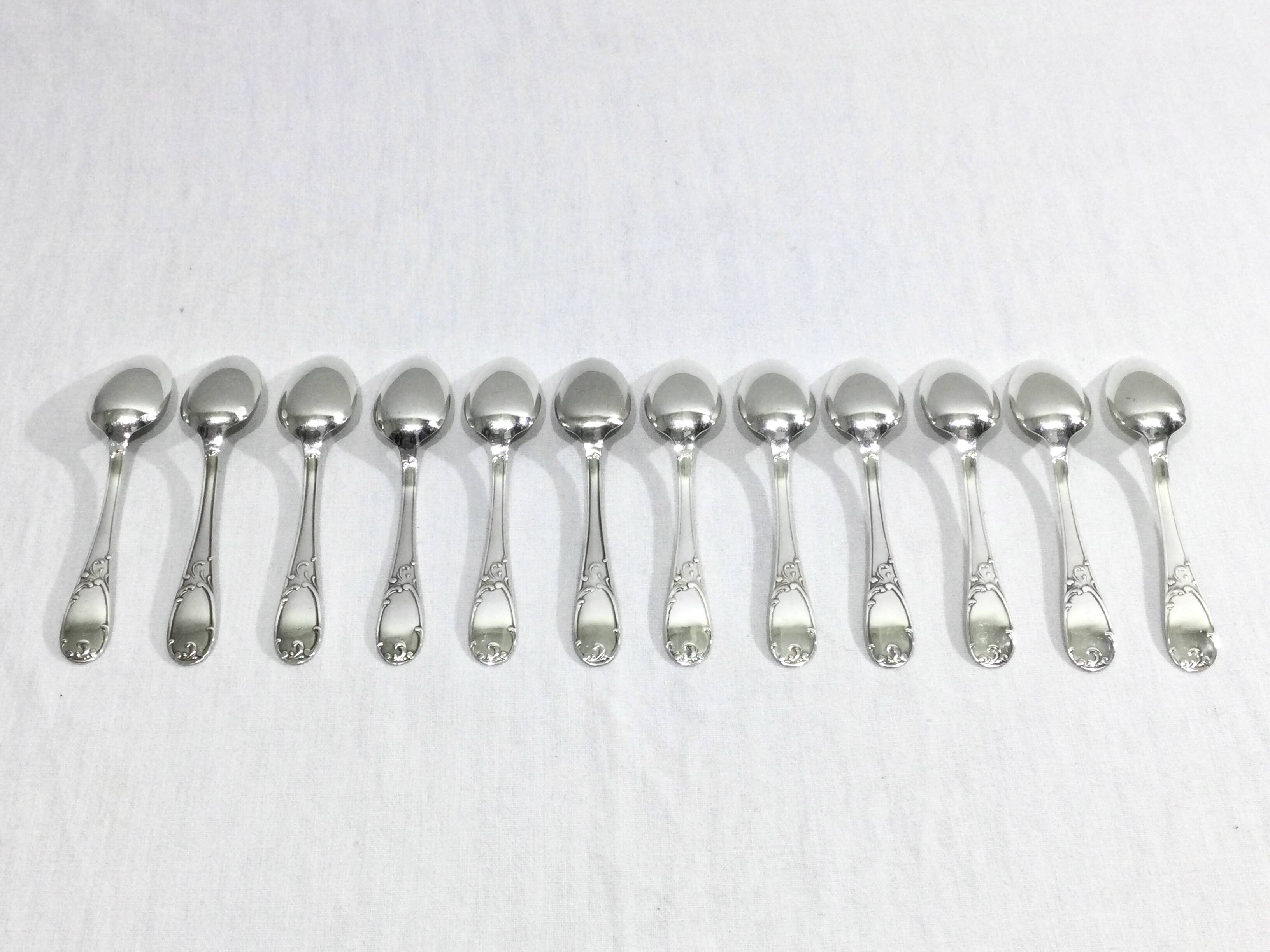 49-piece cutlery set in Louis XV silver-plated metal