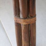 Vintage 1970s bamboo and rattan leaf armchair