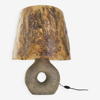 Vintage stone & resin herbarium lamp 1970