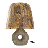Vintage stone & resin herbarium lamp 1970
