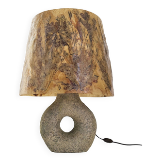 Lampe vintage en pierre & herbier résine 1970