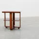 Art Deco Walnut Veneer Side Table with Shelf, Belgium, 1920s