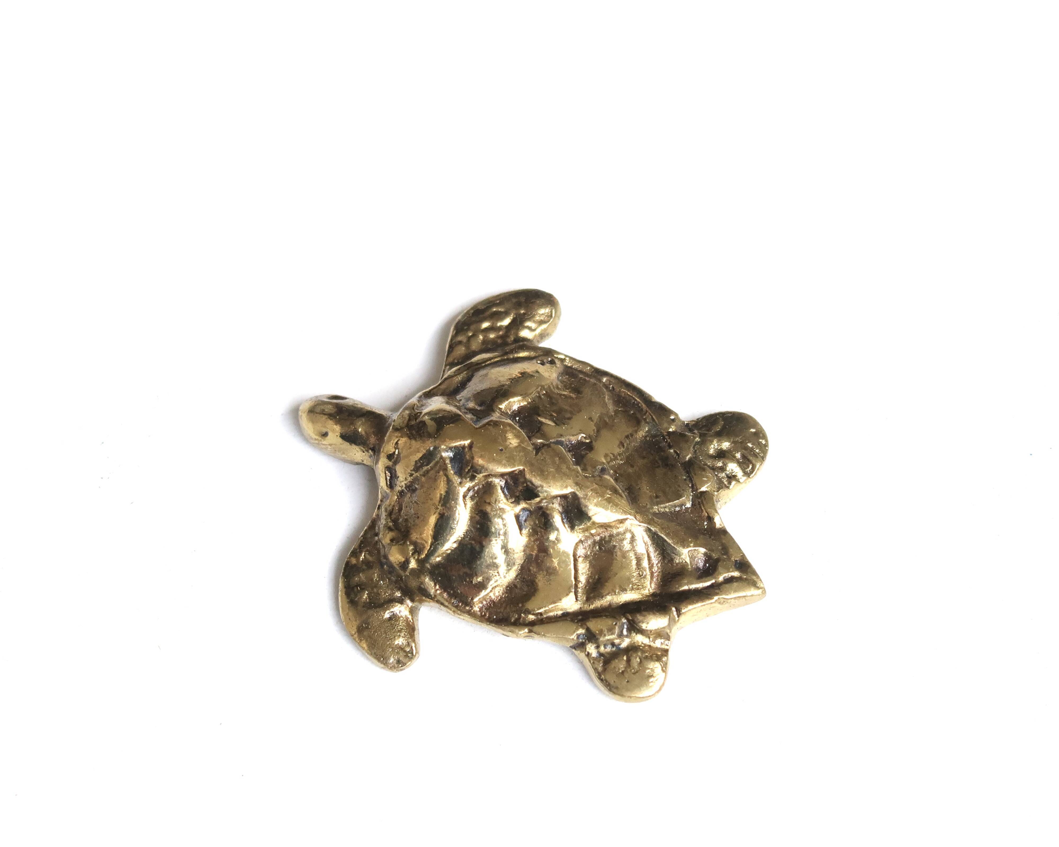Brass turtle paperweight, 1970s