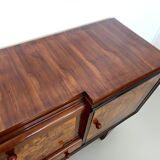Art Deco Walnut, Briar Root and Ebonized Beech Sideboard, Italy
