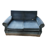 Canapé convertible bleu turquoise en velours