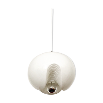 White glass Wave pendant lamp by Koch and Lowy for Peill and Putzler