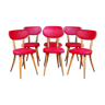 Lot 6 chairs Baumann banana 1958-1962