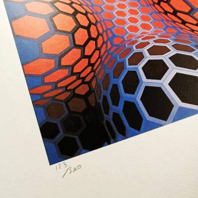 1970s Victor Vasarely limited numbered edition lithograph.