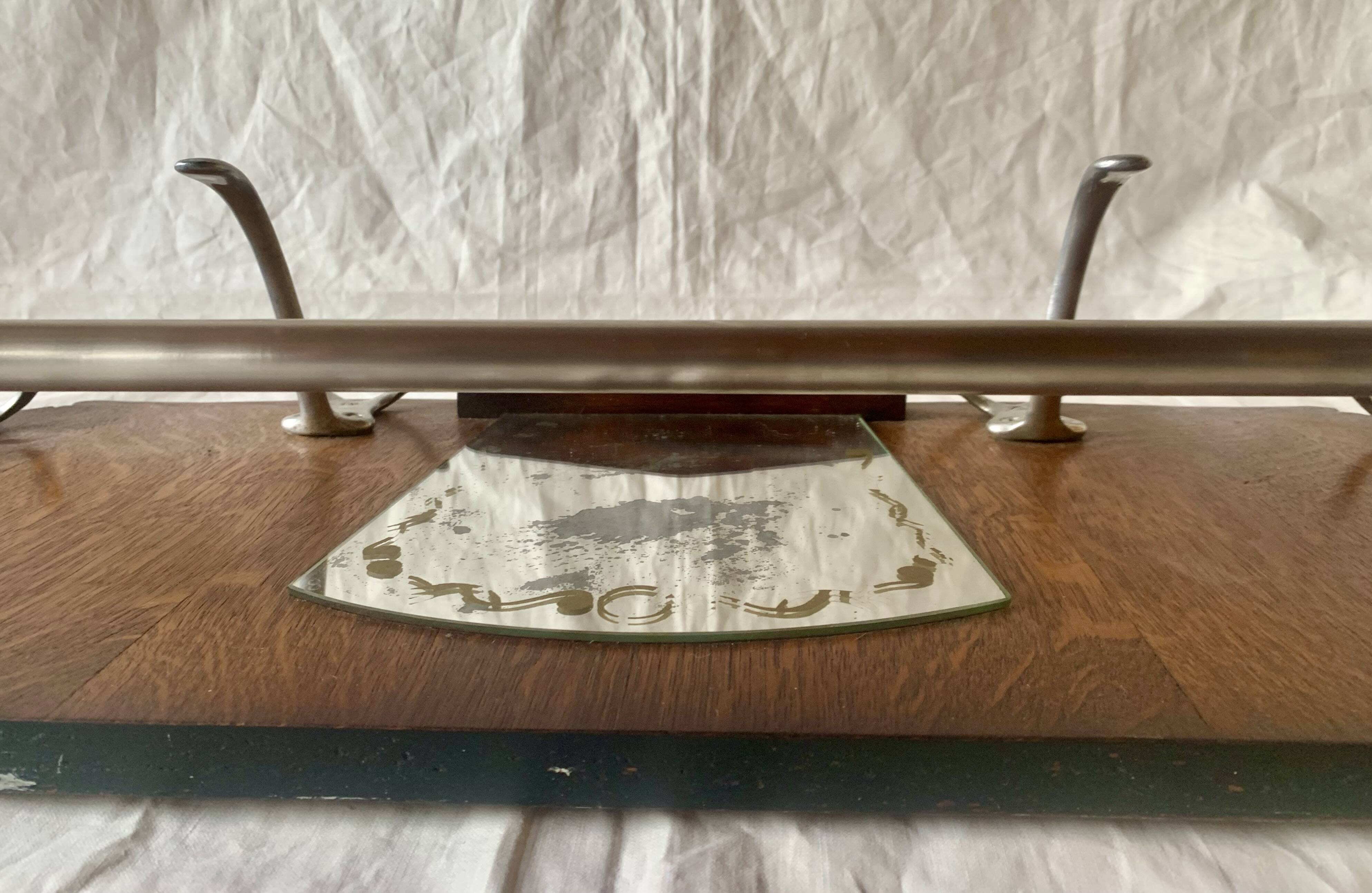 Art Deco wooden wall coat rack