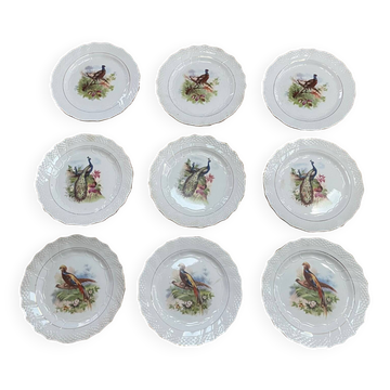 9 ceramic dessert plates Hamage Moulin des Loups