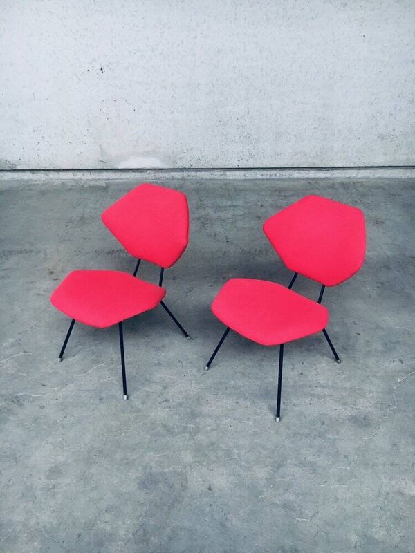 Set of Mid-Century Modern Low Side Chair Set, Italy, 1950s