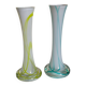 Duo of makora blown glass soliflores (krosno, poland) 1970s